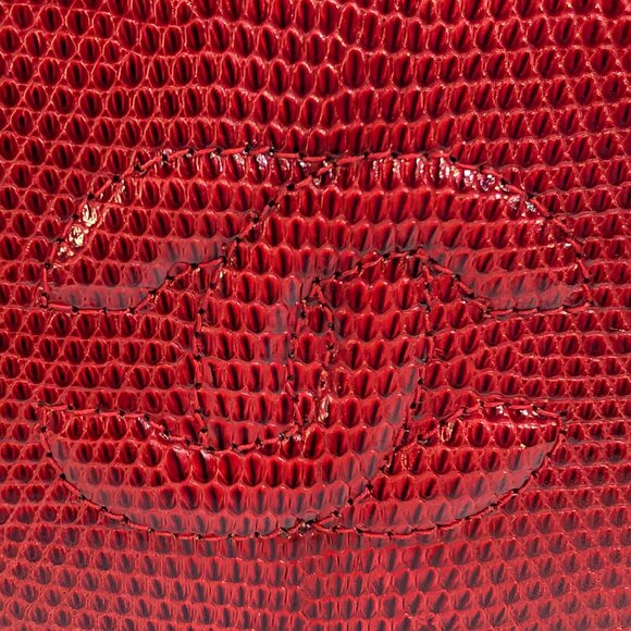 Chanel Rare Vintage Red Lizard Leather Mini Rectangular Flap Bag - Picture 5 of 16